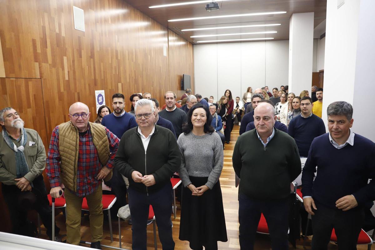 Esteban Morales y Rafi Crespín, en el centro, junto a los alcaldes de La Rambla, Jorge Jiménez; de Posadas, Emilio Martínez, y de Montilla, Rafael Llamas.