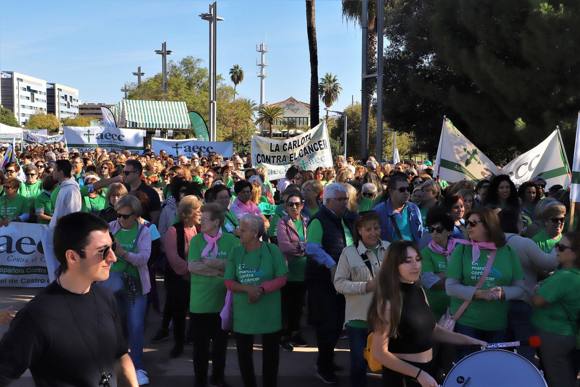 La Asociación Española contra el Cáncer convierte el Vial en una gran marea verde