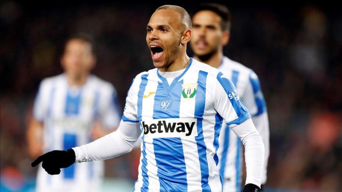 Braithwaite celebra un gol con el Leganés