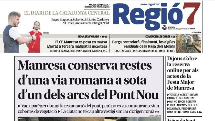 La portada de Regió7 d&#039;aquest dimarts, 18 d&#039;agost