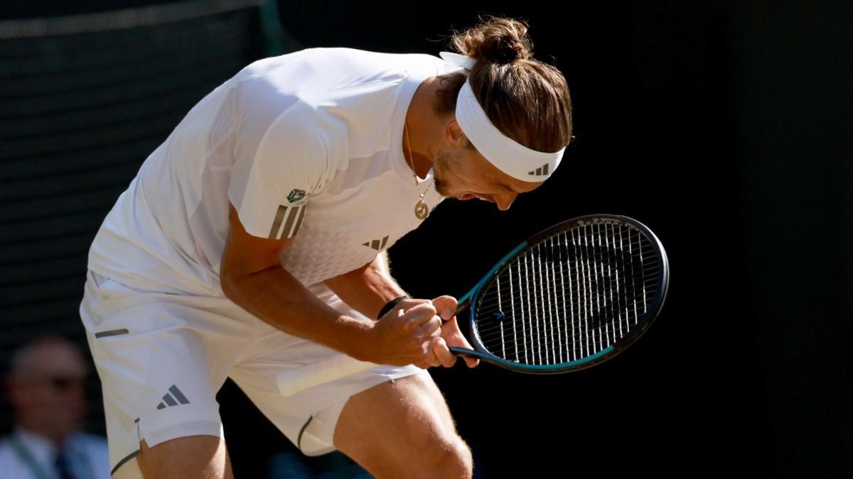 Alexander Zverev, celebrando un punto ante Fritz.