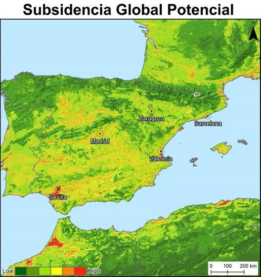 Mapa de subsidencia en España