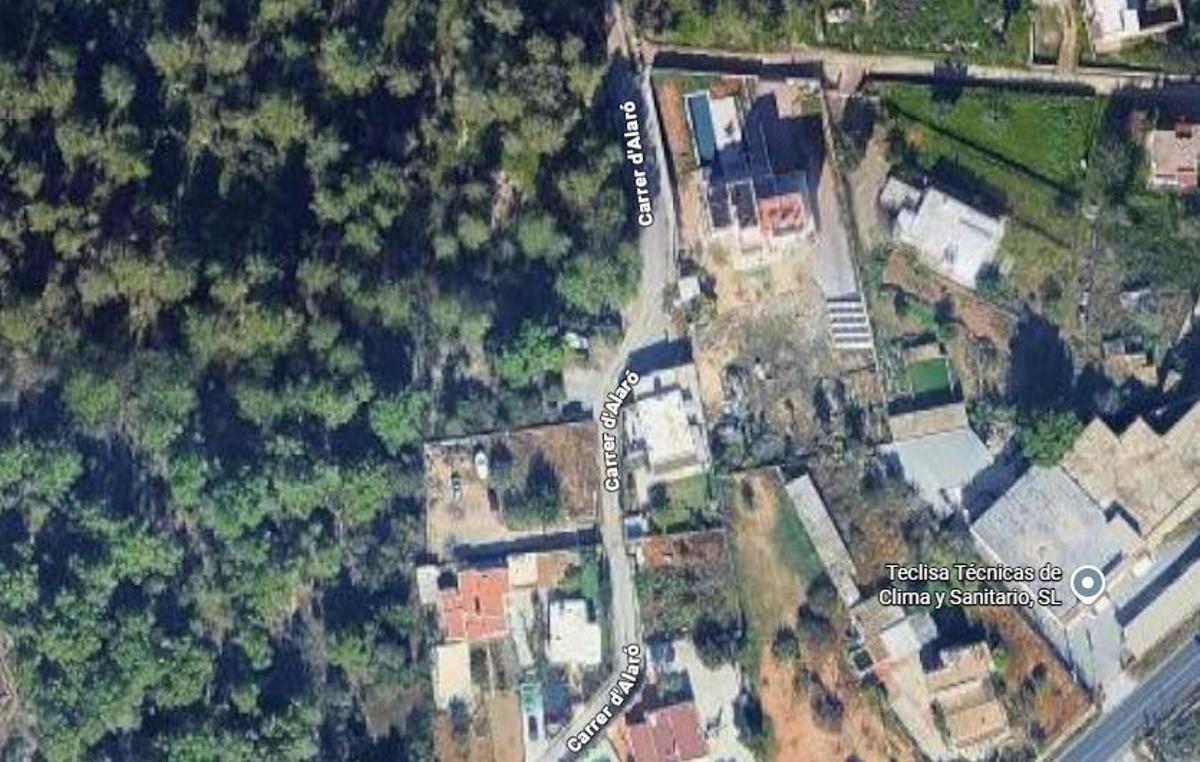 Mapa aéreo de la zona