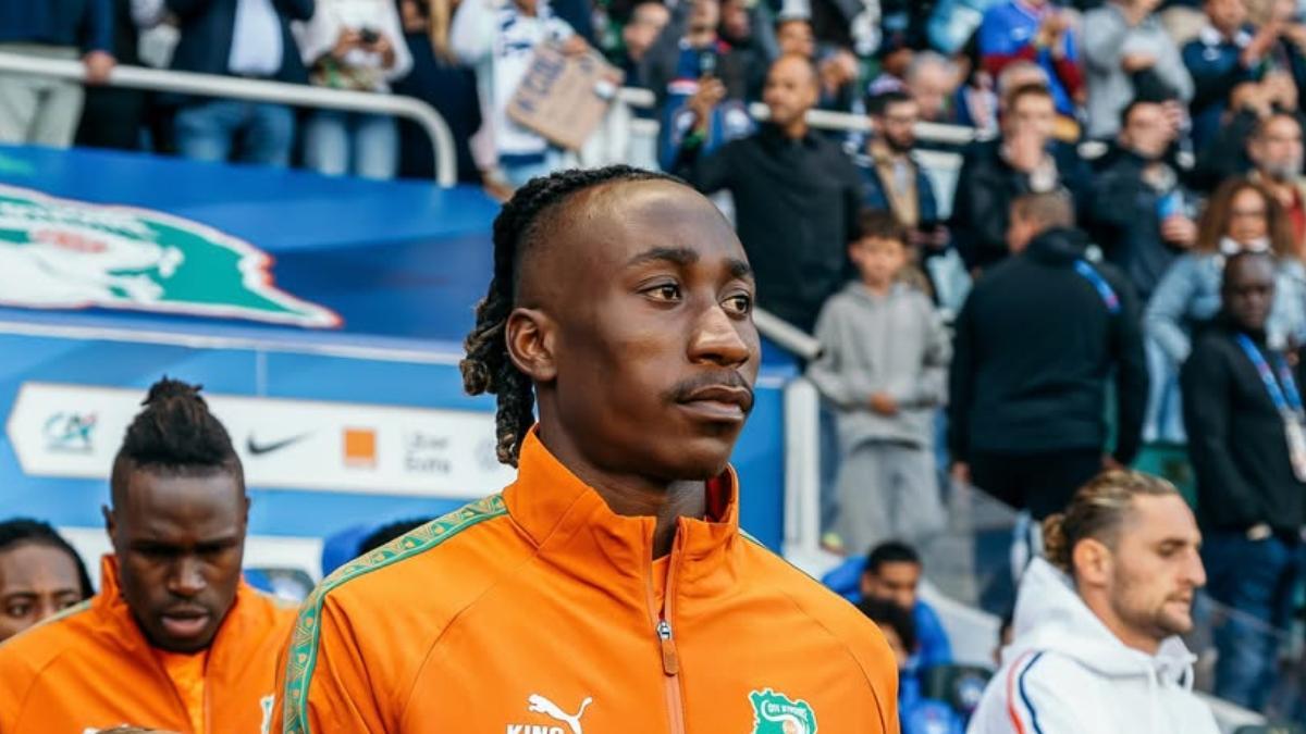 Yan Diomande, en el amistoso frente a Francia