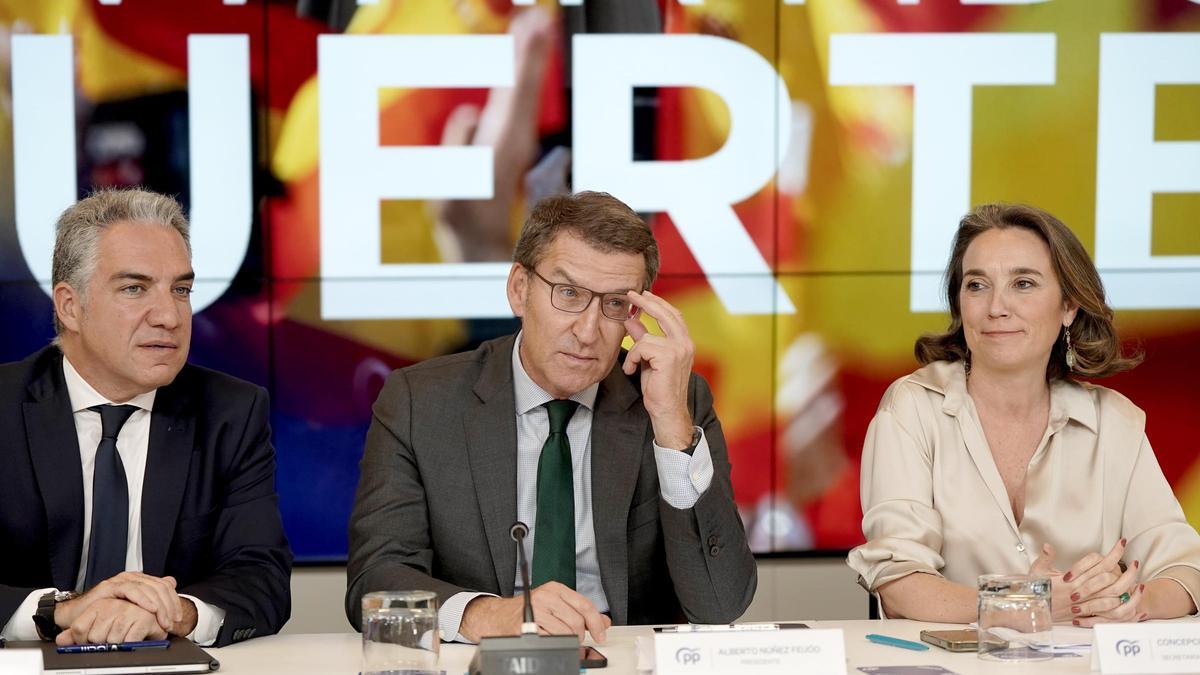 El líder del PP, Alberto Nuñez Feijóo, preside la reunión del Comité Ejecutivo Nacional del PP en Madrid.