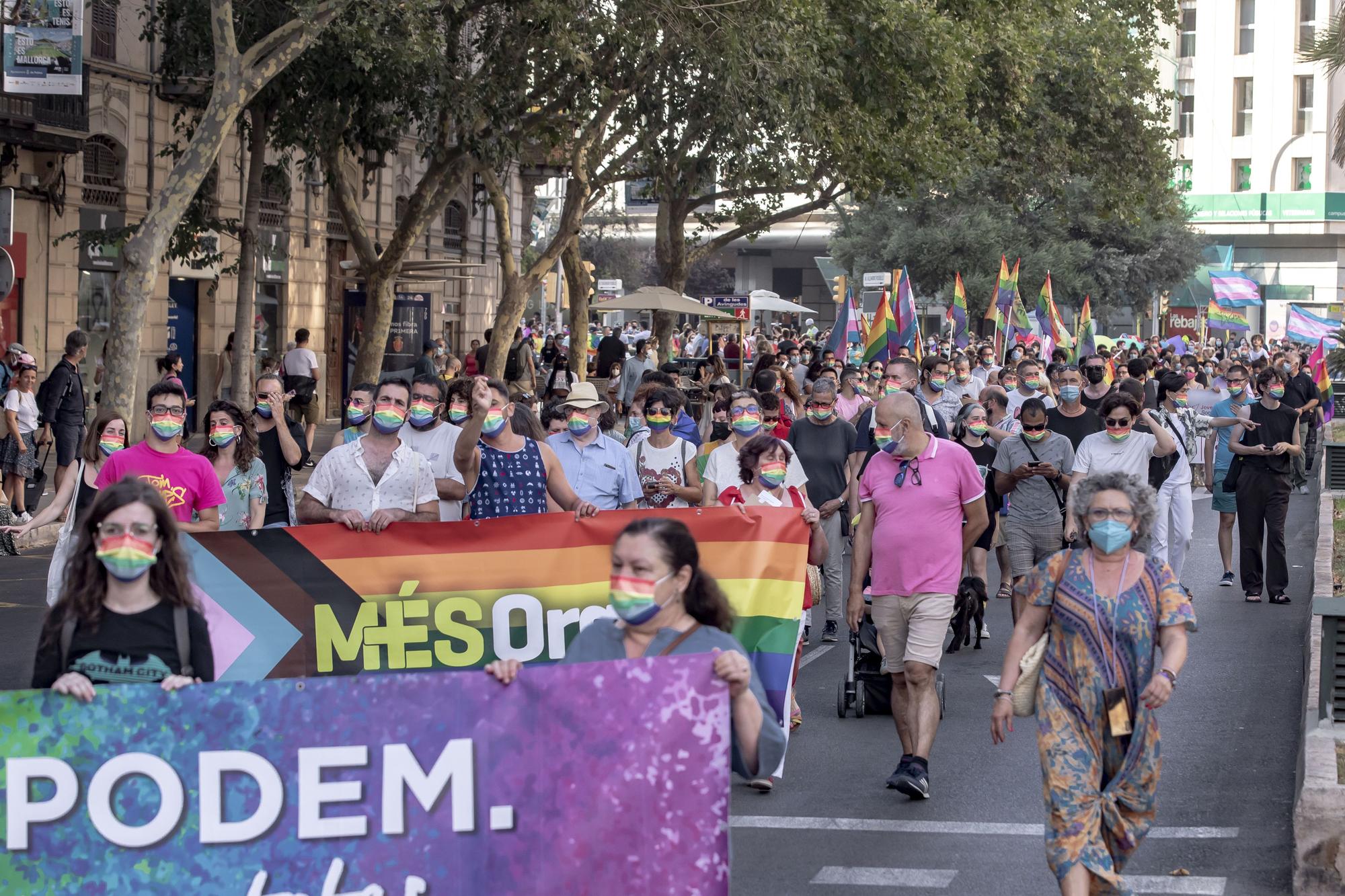 Un millar de personas se manifiesta en Palma en pro del colectivo LGTBI