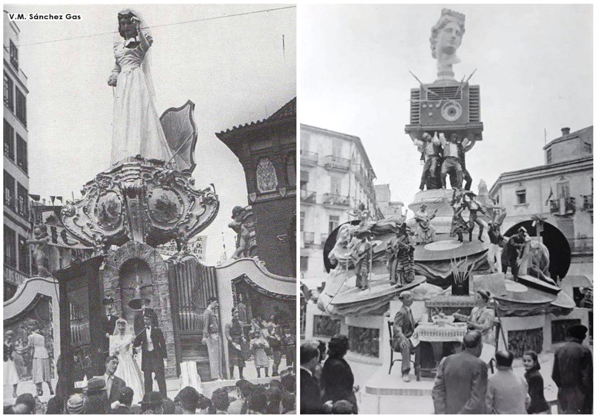 Fallas del Mercado Central y Convento Jerusalén de 1950, ambas ganadoras y ambas de Regino Mas