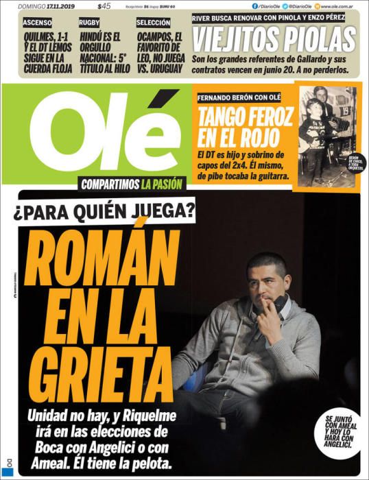 Las portadas deportivas de este domingo 17/11/2019