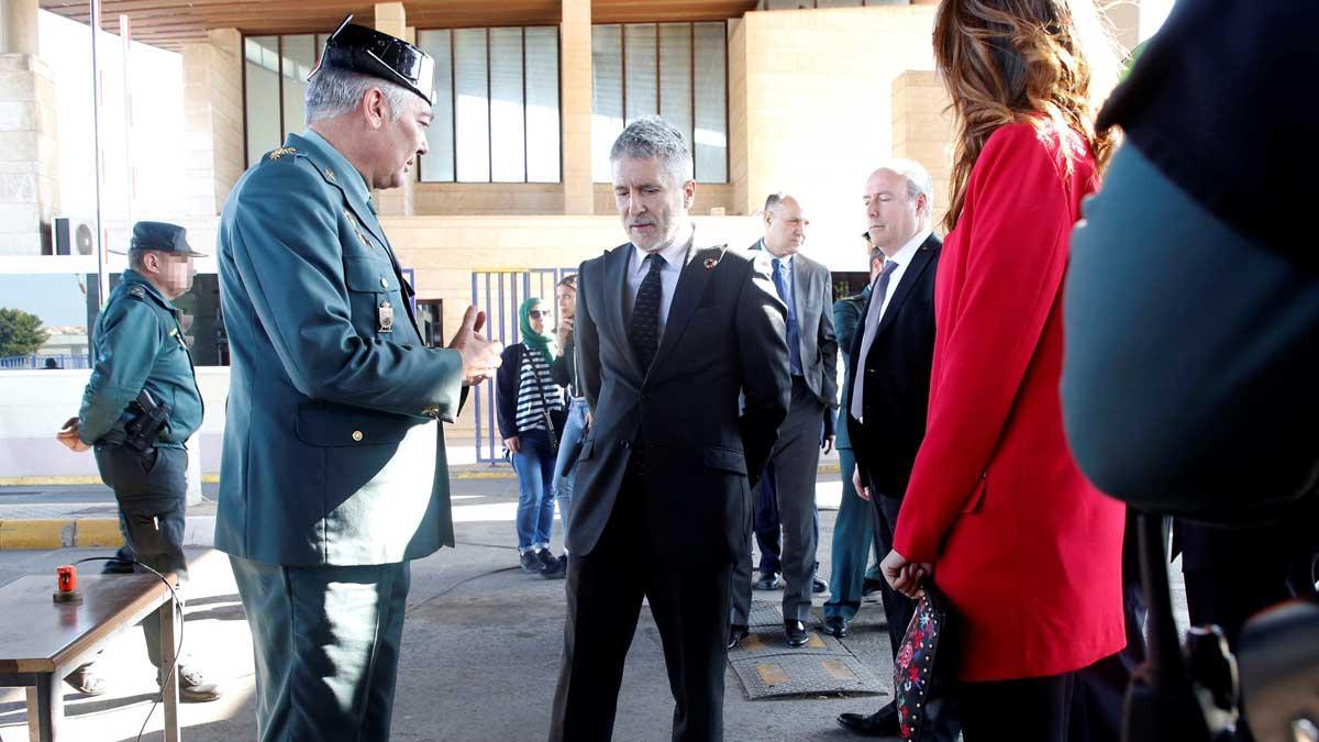 Marlaska visita el perímetro fronterizo de Melilla