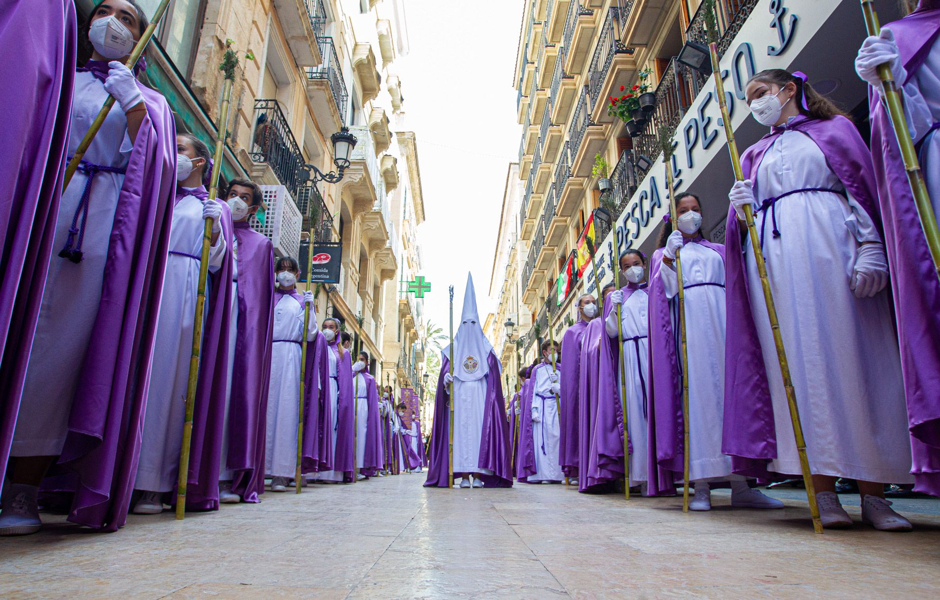 Jesús Triunfante, Oración en el huerto y La Verónica procesional en la mañana del Domingo de Ramos