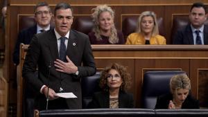 Pedro Sánchez en la sesión de control al Gobierno en el Congreso.