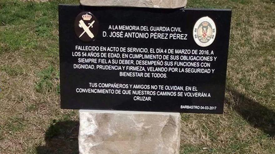 Homenaje al Guardia Civil José Antonio Pérez en el primer aniversario de su fallecimiento