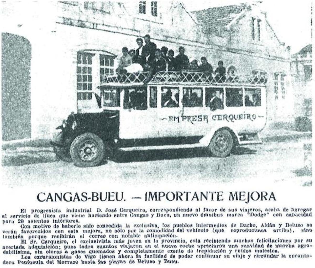 O transporte de viaxeiros no Morrazo