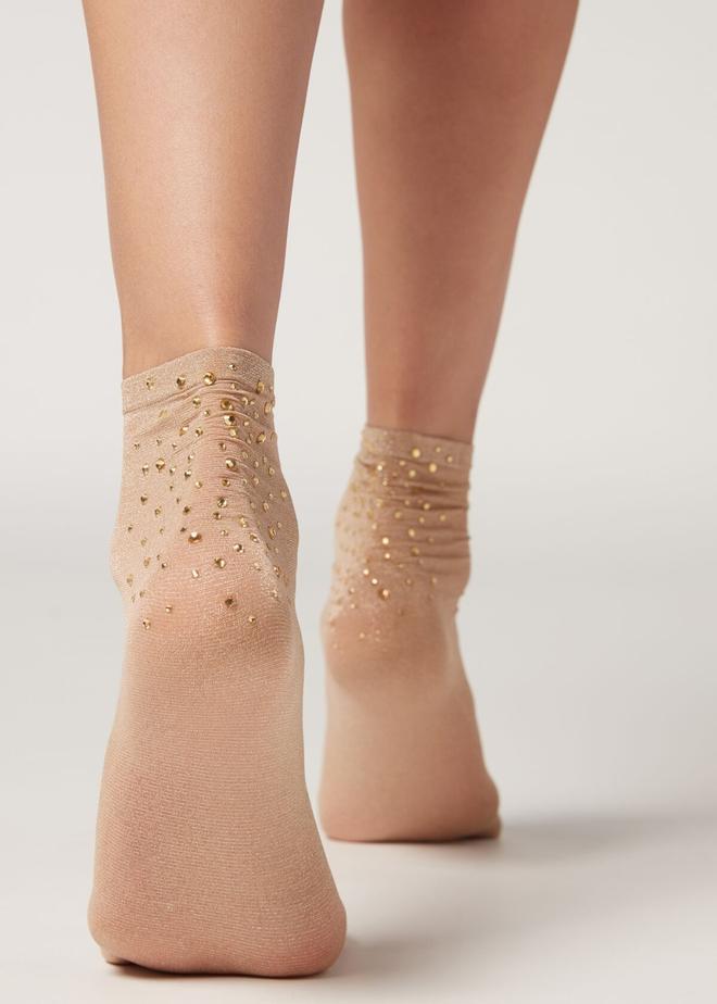 Calcetines cortos con pedrería de Calzedonia