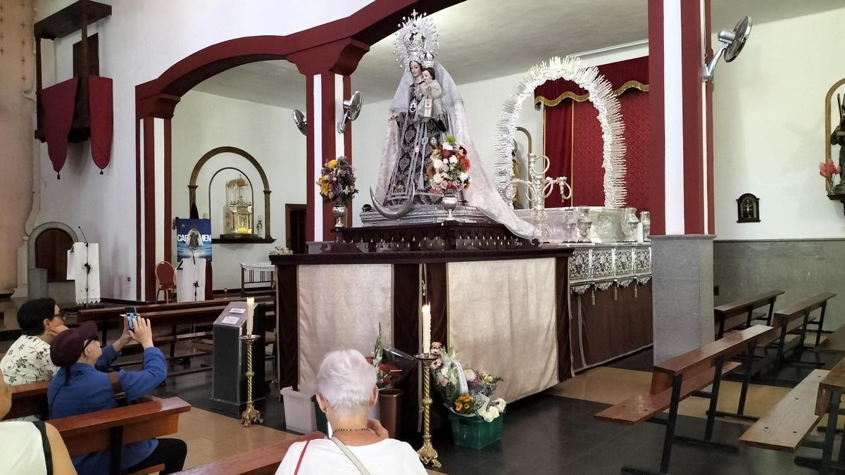 La virgen del Carmen en la parroquia, esta semana.