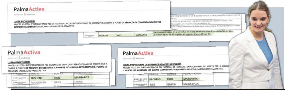 La candidata a la presidencia del Govern del PP concurre a tres procesos de estabilización de personal del ayuntamiento de Palma