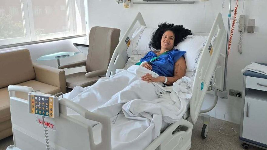 Yulenmis Aguilar, tras la operación.