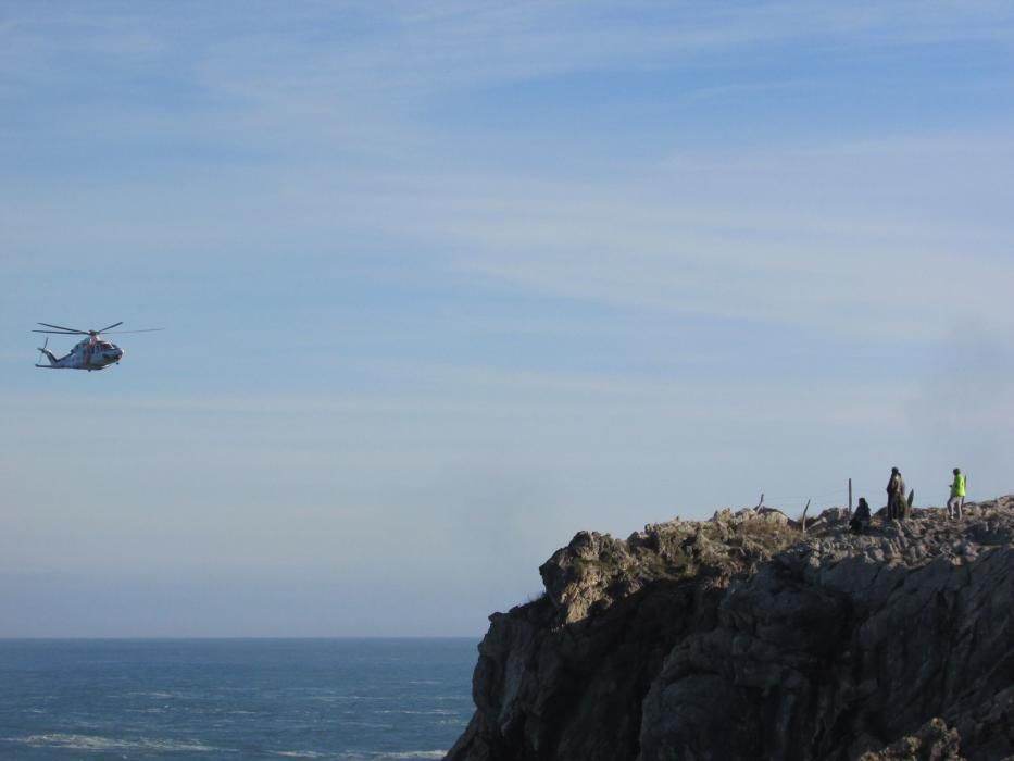 Tercer día de búsqueda del pescador desaparecido en Llanes