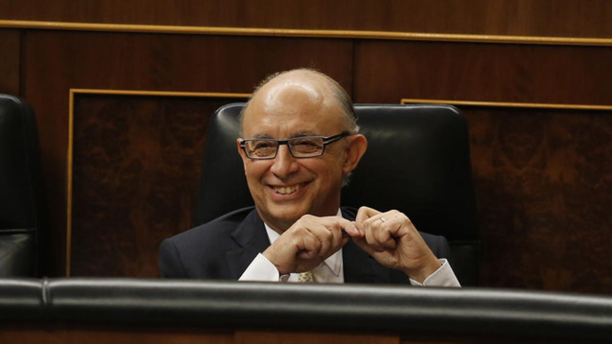 Cristóbal Montoro, en su escaño en el Congreso, el pasado octubre.