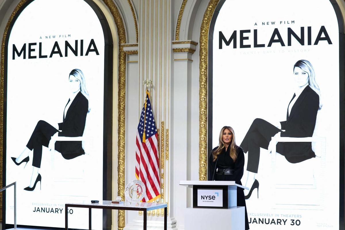 Melania Trump presentando su documental, ayer miércoles.
