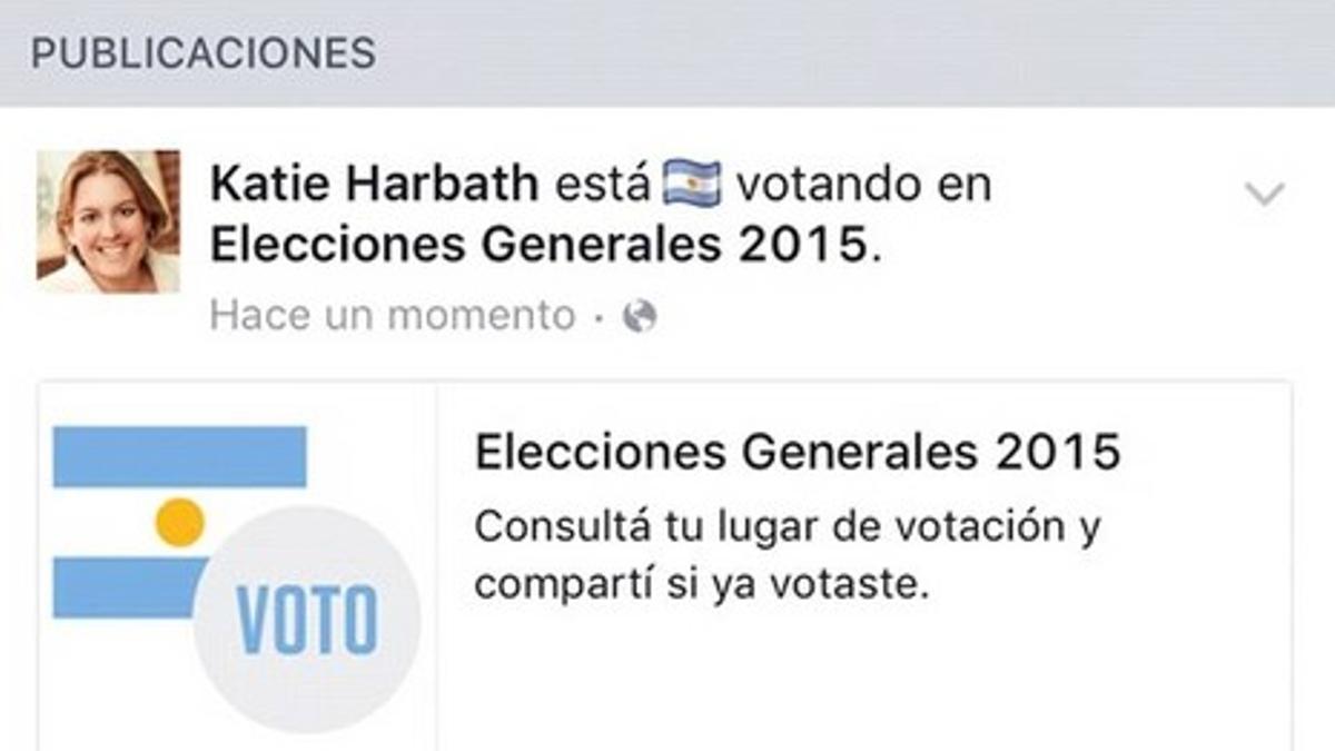 Las elecciones argentinas fueron escenario de la consolidación del botón 'Ya voté' en Facebook
