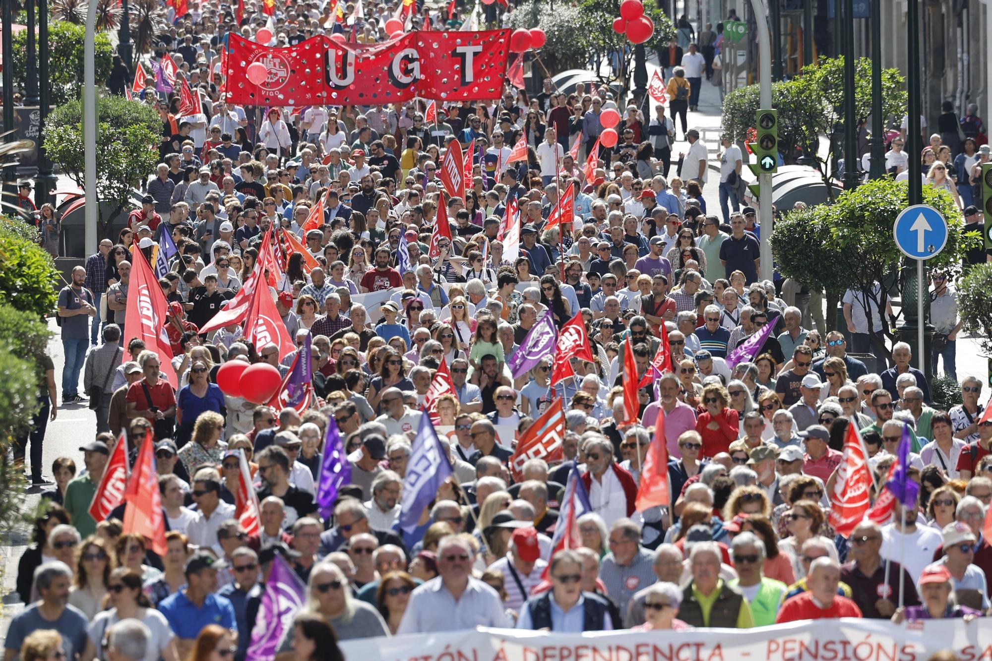 Primero de Mayo: las manifestaciones del Día del Trabajo toman Vigo