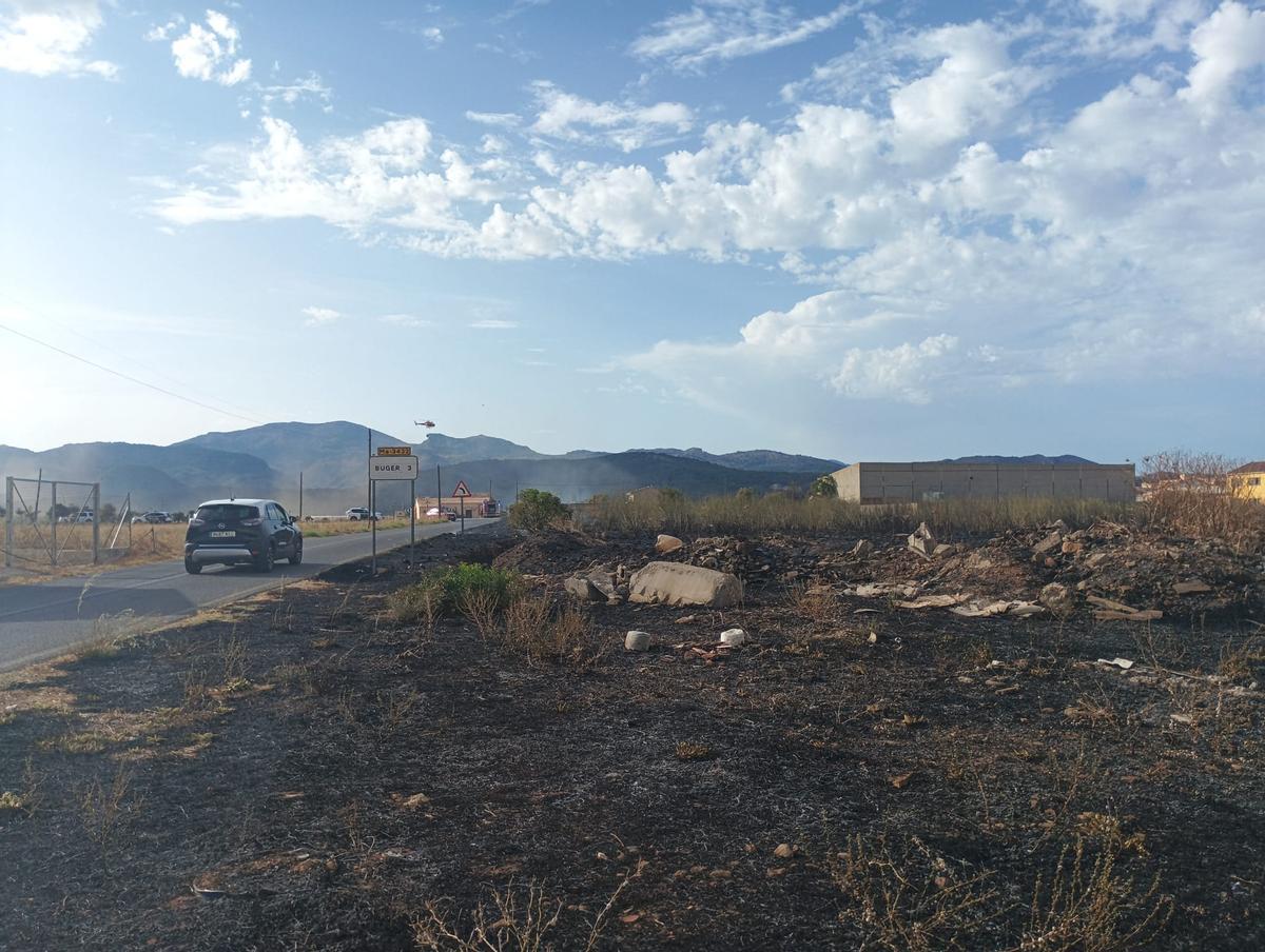 Alarma por un incendio de rastrojos en sa Pobla