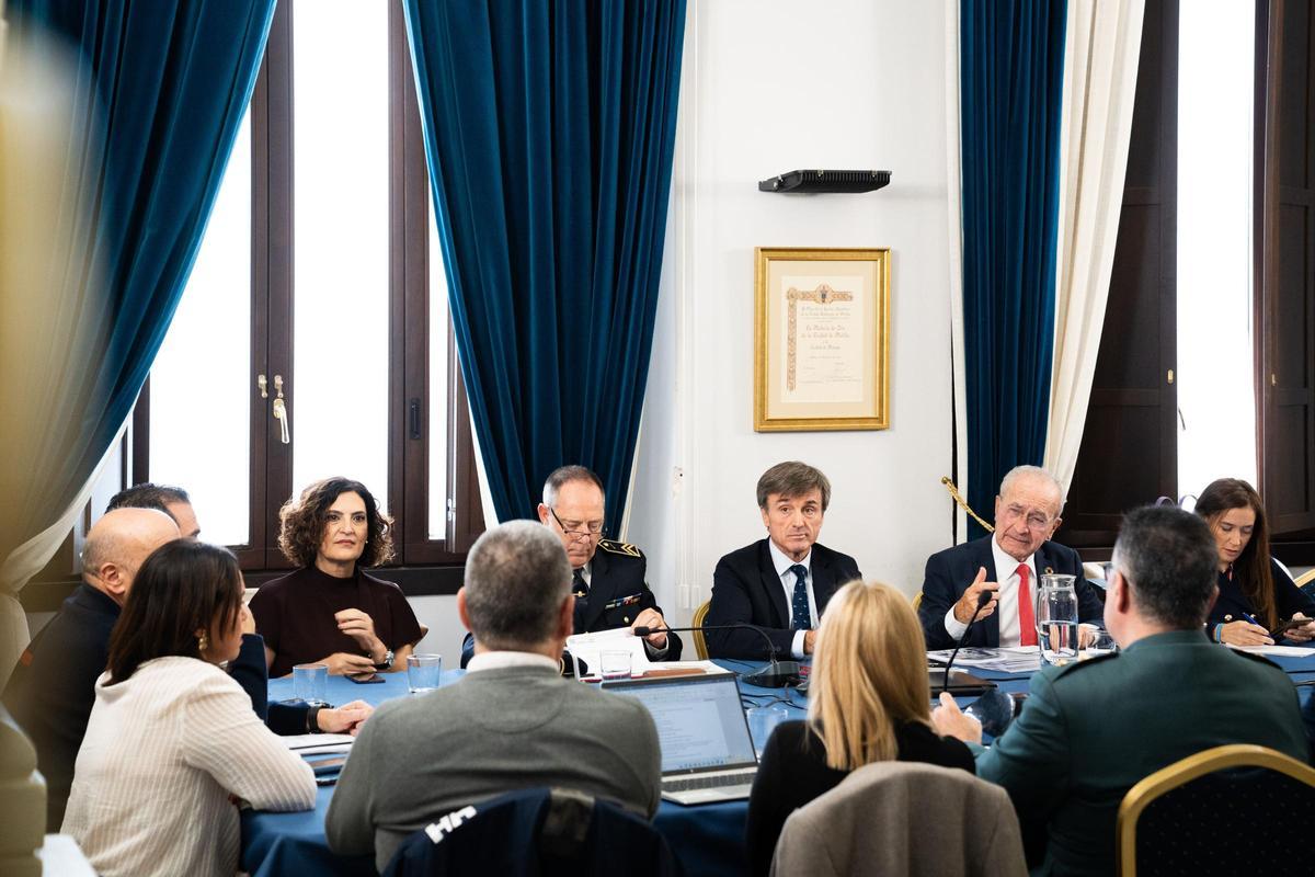 Junta local de seguridad celebrada este lunes en el Ayuntamiento de Málaga.