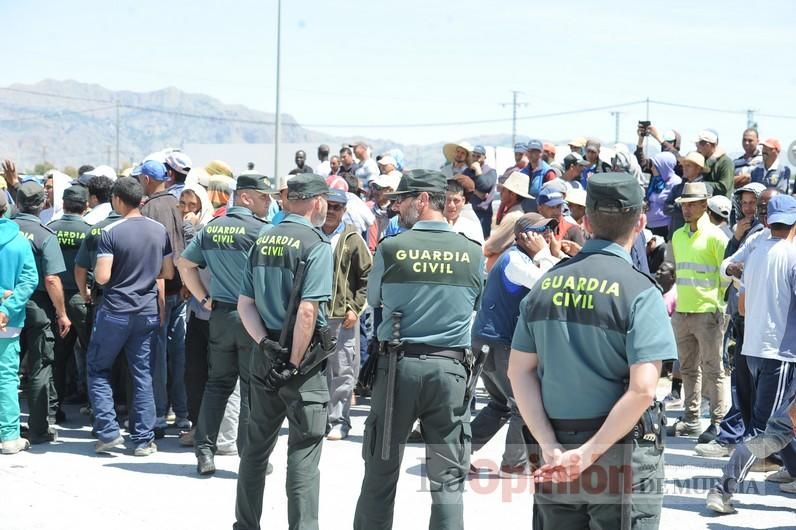 Protesta hortofrutícola en una empresa de El Raal