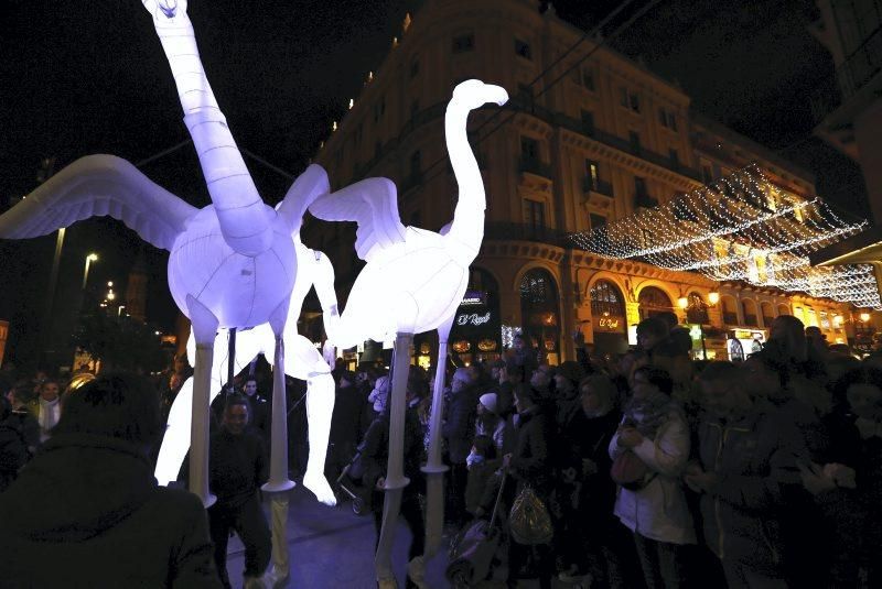 El alcalde de Zaragoza, Jorge Azcón, realiza el encendido de la iluminación navideña