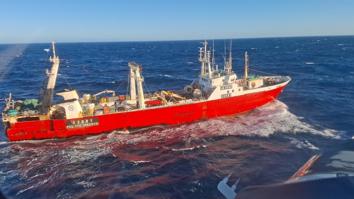 El «API VII» de Iberconsa, desde el helicóptero del operativo de rescate