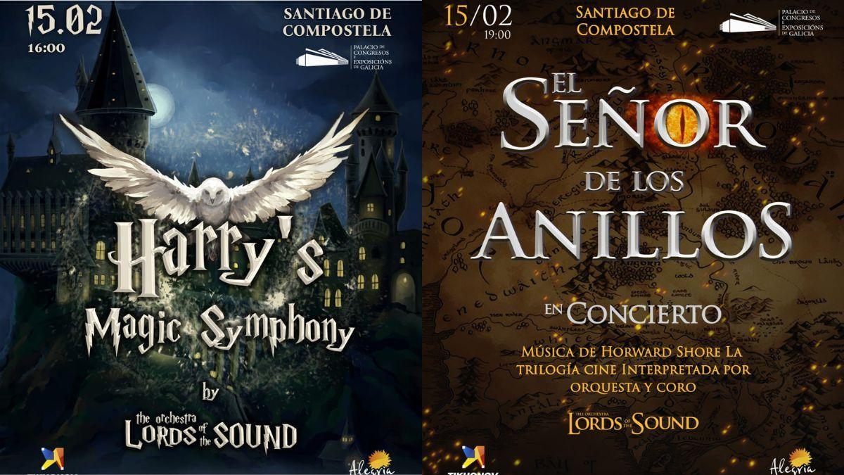 Carteles de 'Hogwarts Magic Symphony' y 'El Señor de los Anillos en Concierto'