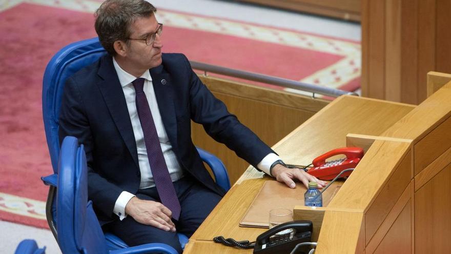 Alberto Núñez Feijóo en el pleno del Parlamento.