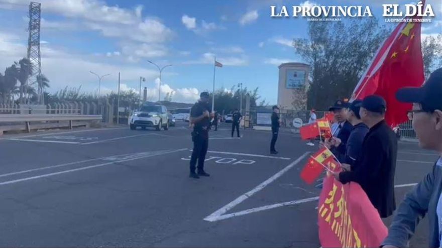 El presidente de China, Xi Jinping, abandona la base aérea de Gando en Gran Canaria