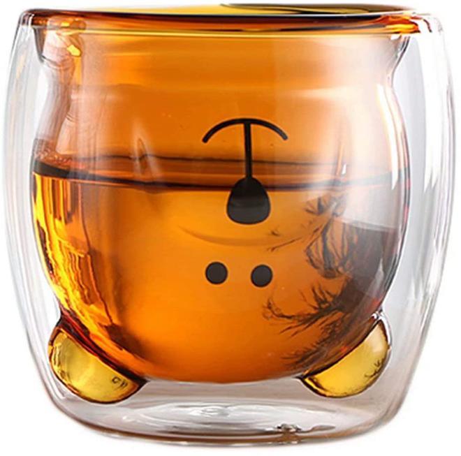 Vaso con doble cristal con forma de oso (en Amazon)