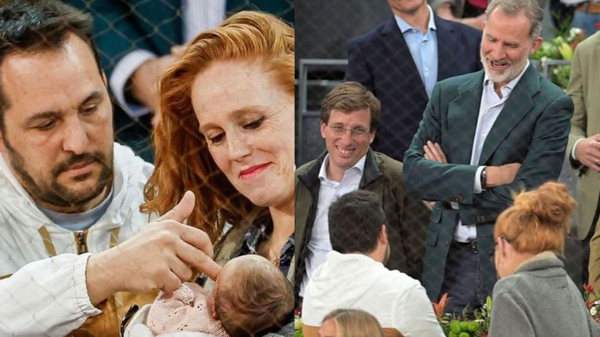 María Castro y su marido en el Open de Madrid, con el Rey y Almeida.