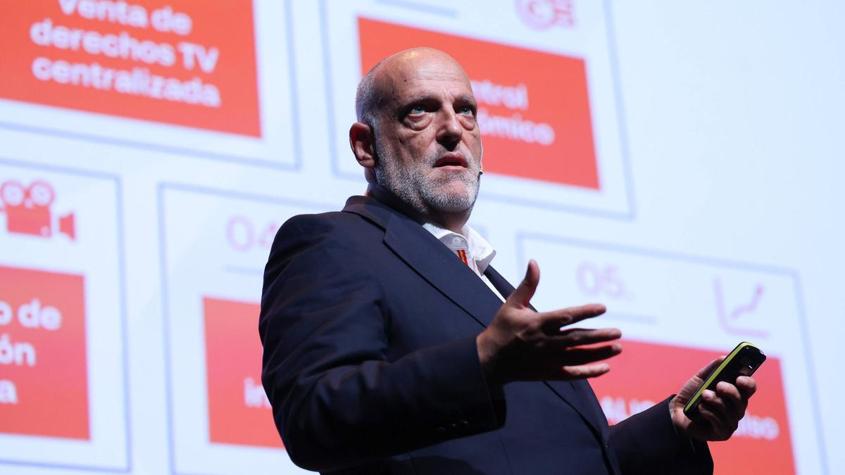 Javier Tebas, en una foto de archivo, tomada en un congreso de gestores deportivos.