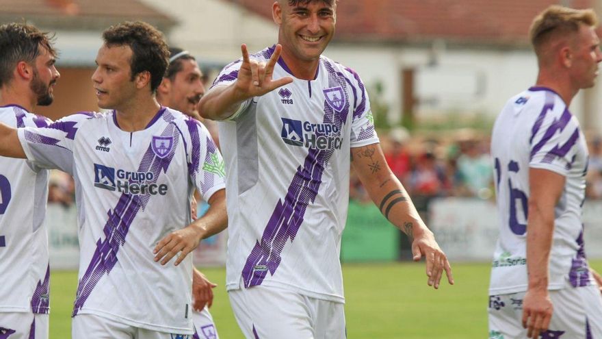 Alain Ribeiro, tras anotar un gol con el Numancia. | CD Numancia