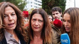 Leire Díez, exmilitante del PSOE, a las puertas de los Juzgados de Plaza de Castilla