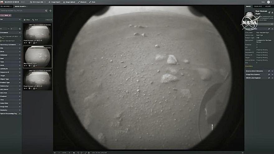 La primera imatge de l&#039;arribada del Perseverance a Mart