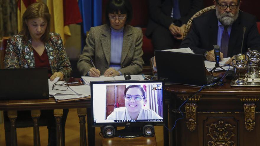 Sandra Gómez votó por Skype en el pleno de ayer.