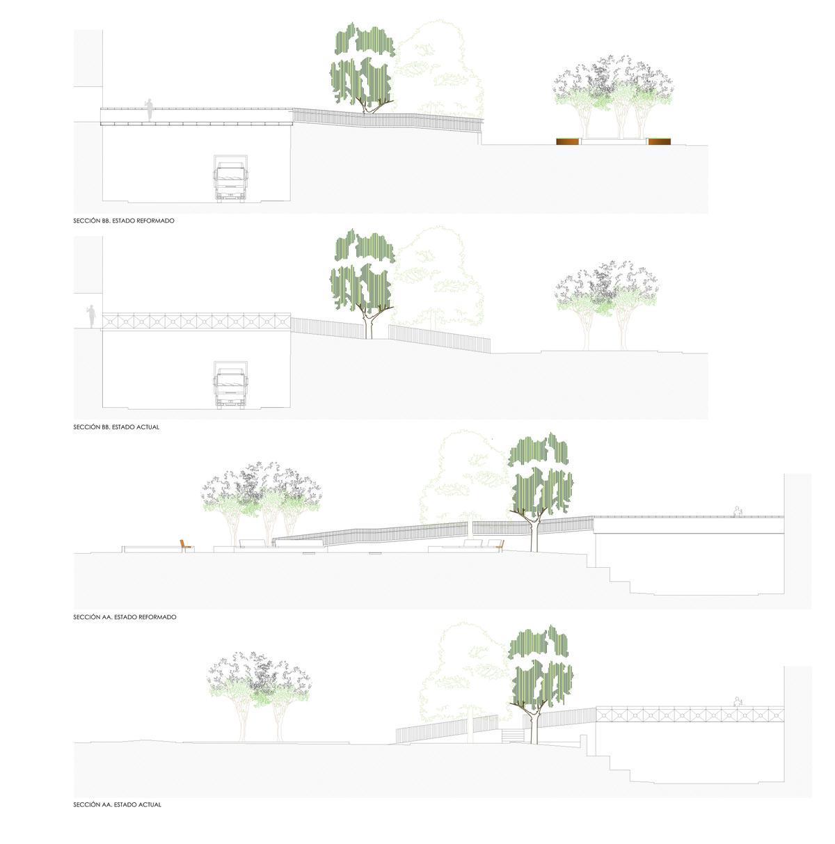 Detalles de los cambios previstos en la pasarela peatonal.