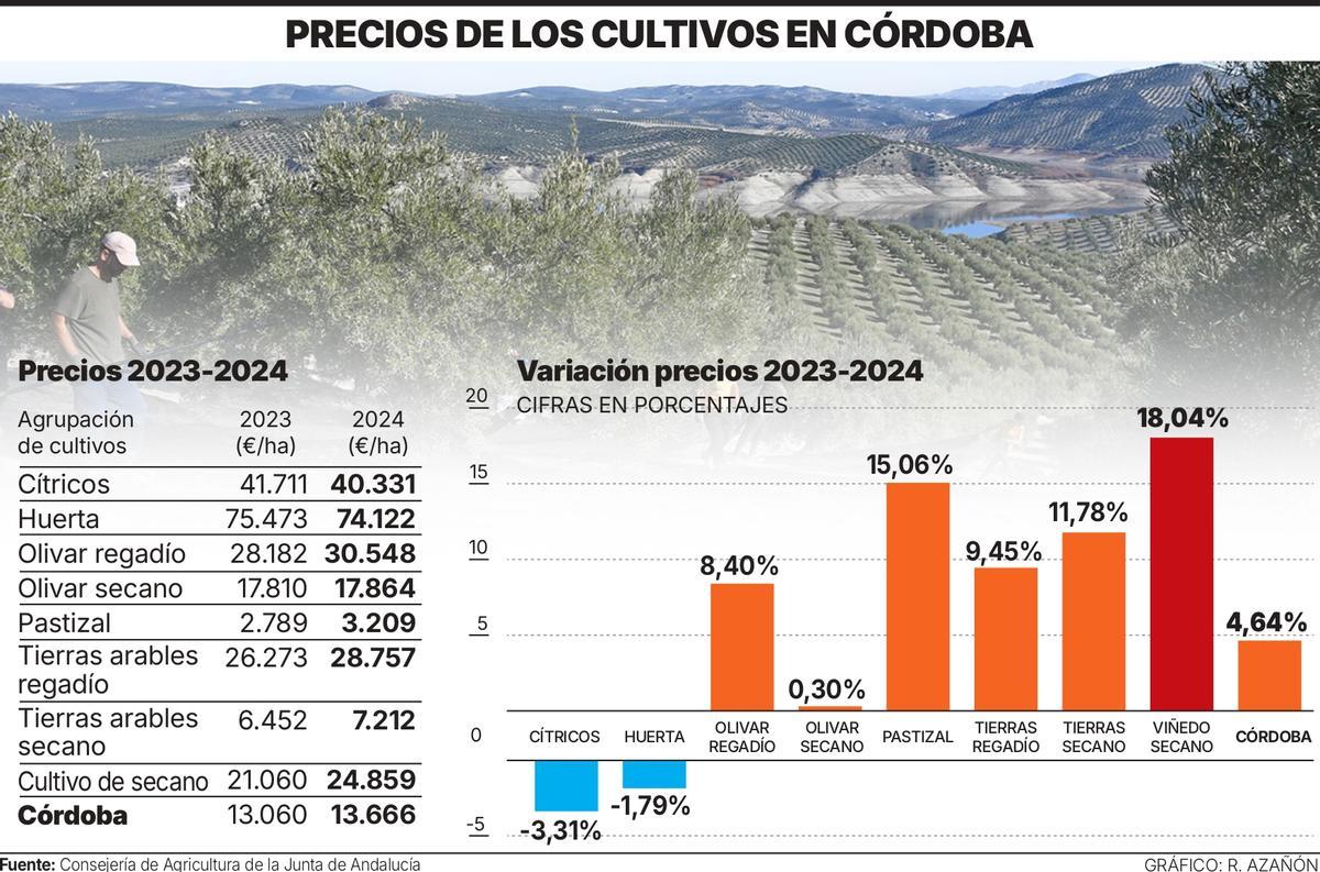 Precios de los cultivos en Córdoba.