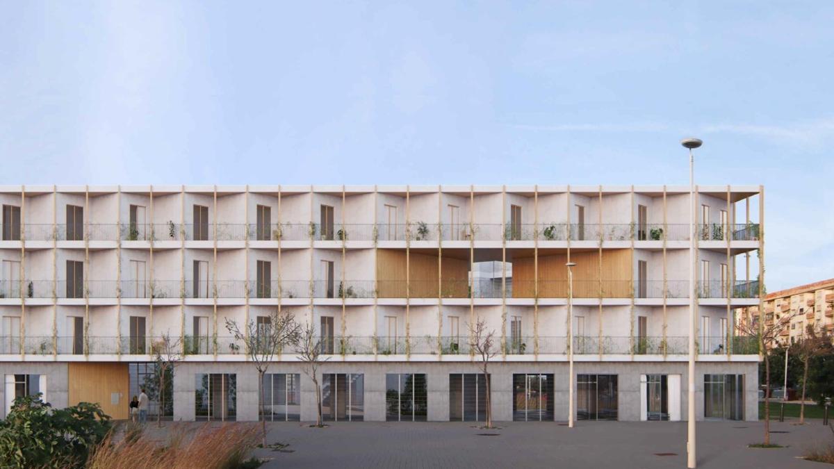 Una simulación del edificio que la Generalitat va a construir en la zona del Palau de Justícia de Gandia