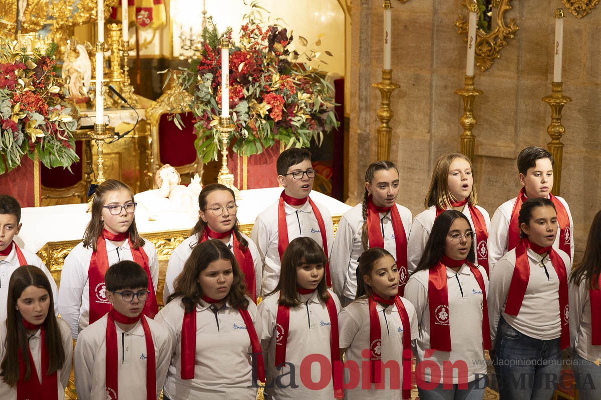 Así ha sido el concierto de Navidad protagonizado por los coros escolares de Caravaca en la Basílica de la Vera Cruz