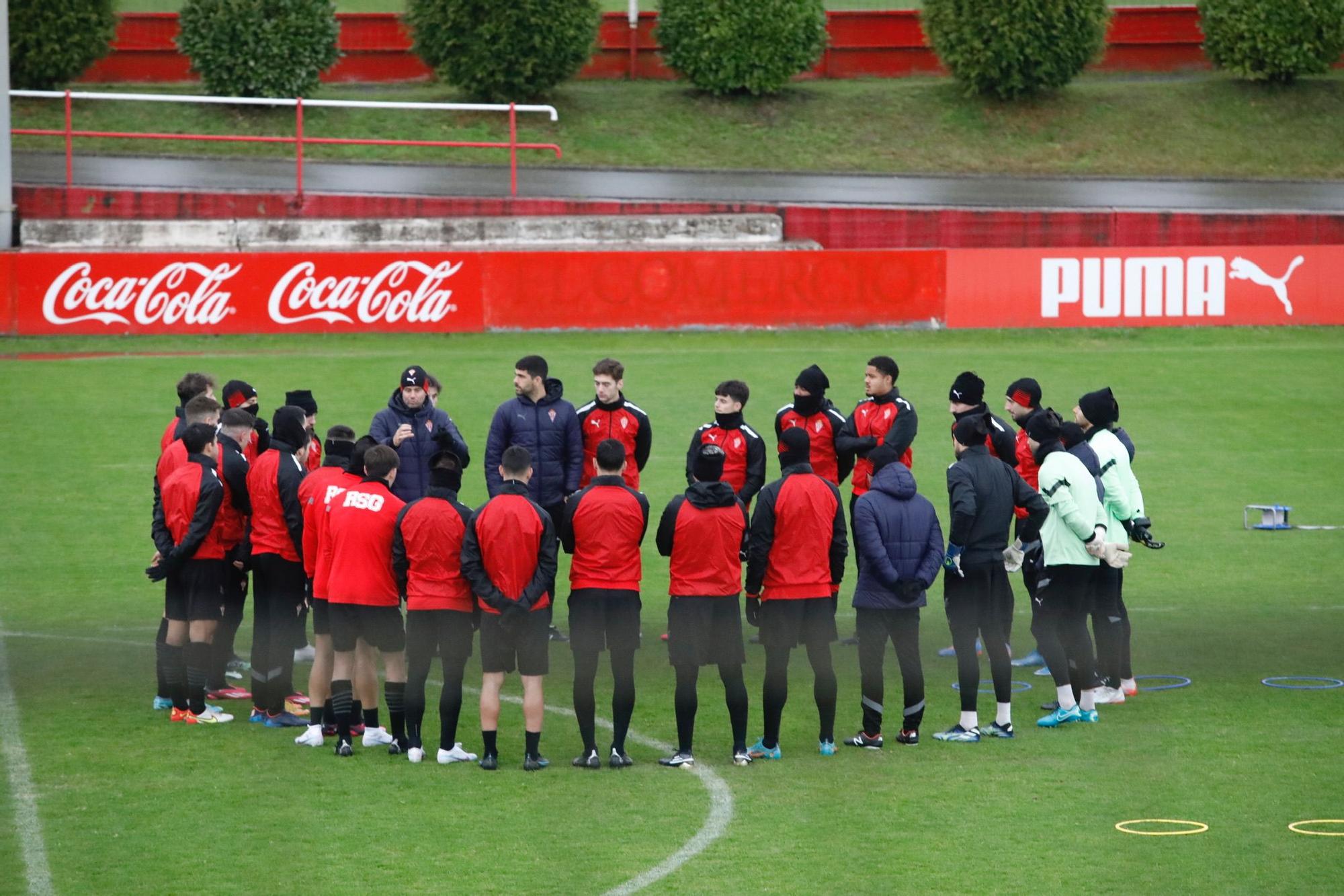 En imágenes: Entrenamiento del Sporting en Mareo