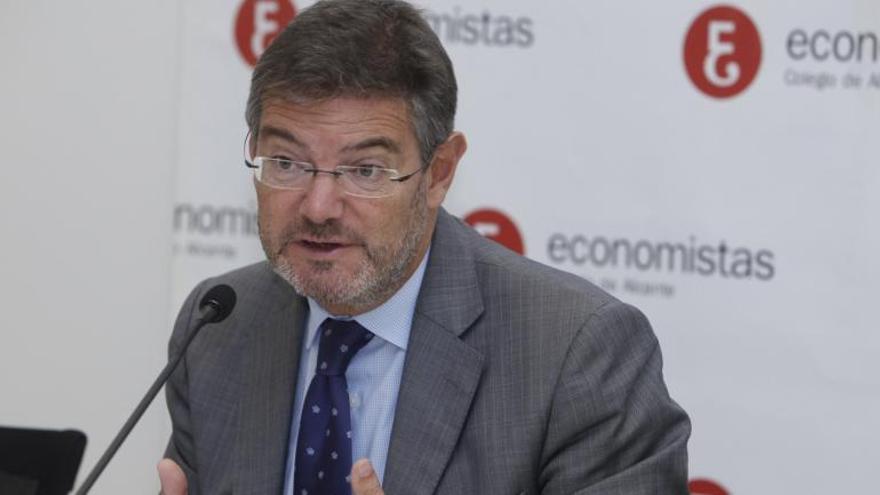 El ministro de Justicia esta mañana en el Colegio de Economistas de Alicante