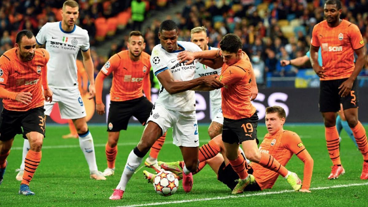 Imagen del partido de la primera vuelta entre Shakhtar e Inter