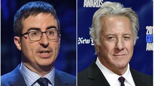 Dustin Holffman y el presentador John Oliver.