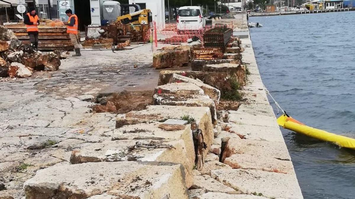 Obras en el muelle de Portocolom. | CAIB